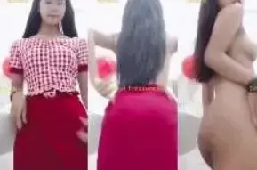ရင်ဖုံးအကျီနဲ့ ထမိန်လေးကိုချွတ်ပီး ဖြဲပြတဲ့စော်လေး solo အပြာကား